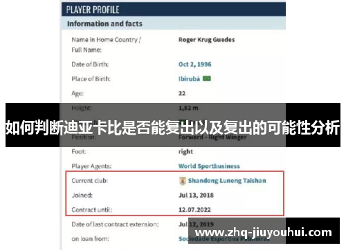 如何判断迪亚卡比是否能复出以及复出的可能性分析